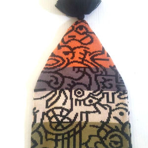 Enesco Cone Shape Slouch Hat Pom Pom Striped by Billy the Artist